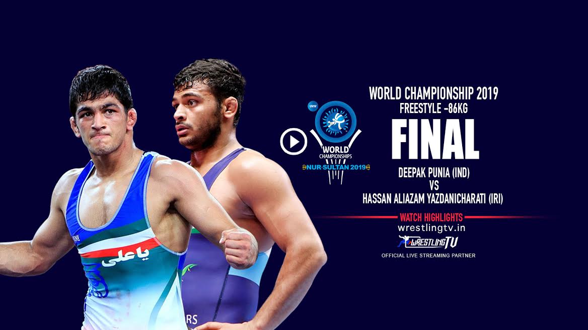 UWW World Championship 2019 Freestyle Final – 86 KG Deepak PUNIA (IND) vs  Hassan aliazam YAZDANICHARATI (IRI)