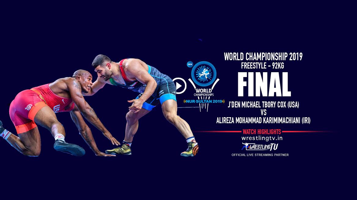 UWW World Championship 2019 Freestyle Final – 92 KG J’den michael tbory COX (USA) VS Alireza mohammad KARIMIMACHIANI (IRI)