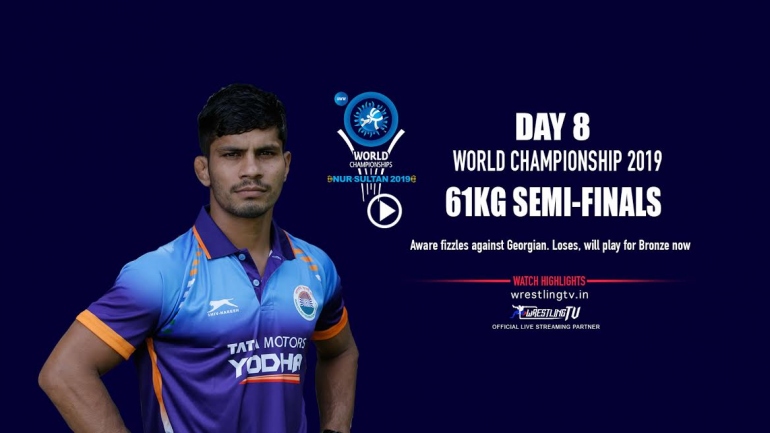 UWW World Championship: Rahul Aware Fight for the Bronze after losing 61kg Semi-Final