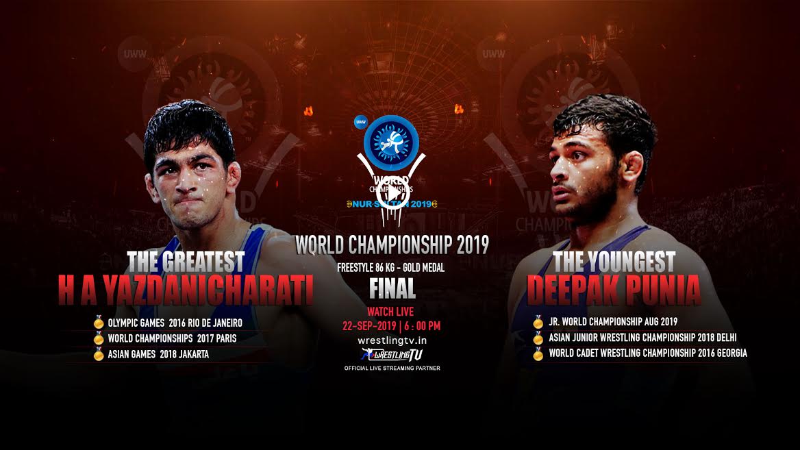 World Wrestling Championship final LIVE: Deepak Punia vs Hassan Aliazam