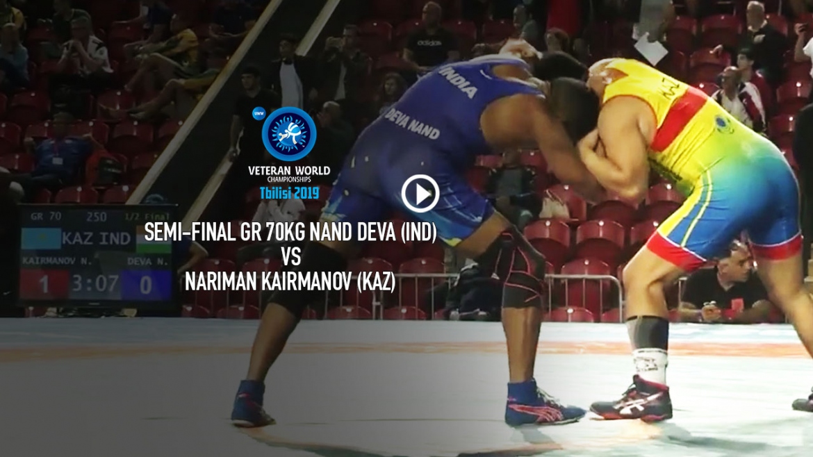 World Veteran championship: Veterans-C Semi-Final GR 70Kg Nand Deva (IND) vs Nariman Kairmanov (KAZ)