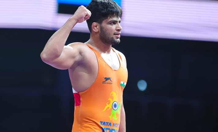 Sajan creates history, become first ever Indian Greco-Roman wrestler to enter Last 4. Watch Semi-final live @ 9.30 PM on WrestlingTV.in