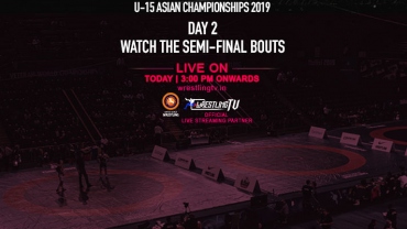 Asian U-15 Wrestling Championships : Day 2, Watch the semi-final bouts live at 3PM on WrestlingTV.in