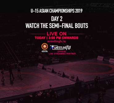 Asian U-15 Wrestling Championships : Day 2, Watch the semi-final bouts live at 3PM on WrestlingTV.in