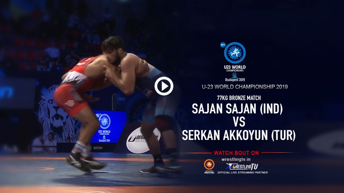 Watch what happened to Sajan during Bronze medal bout @ U23 World Wrestling championships
