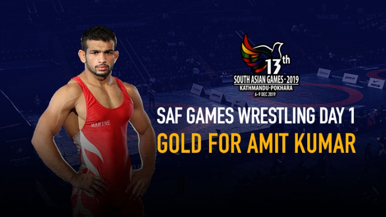 SAF Games Wrestling Day 1 – Gold for Amit Kumar