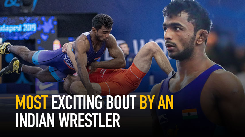 Most exciting bout by an Indian wrestler