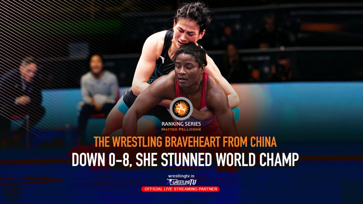 Check how this wrestling brave-heart from China won against the Tamyra Mensah after being down 0-8