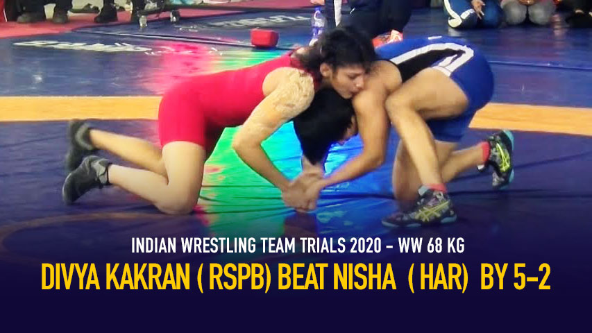 Indian Wrestling Team Trials 2020 – Day 2 – WW 68 KG – Divya Kakran ( RSPB) beat Nisha ( HAR) by 5-2