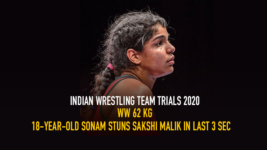 Indian Wrestling Team Trials Day 2 – WW 62 KG – 18-year-old Sonam stuns Sakshi Malik in last 3 Sec