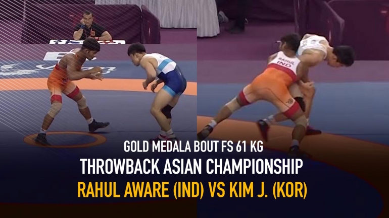Throwback Asian Championship – Watch Bronze Medal match- Rahul Aware(IND) vs Kim J (KOR) FS – 61KG