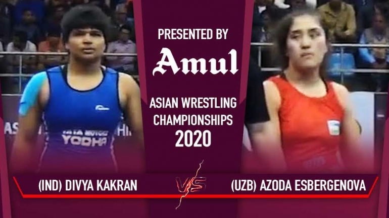 Asian Wrestling Championships 2020 Day 3: WW 68kg Round 3- Divya Kakran (IND) vs Azoda (UZB)