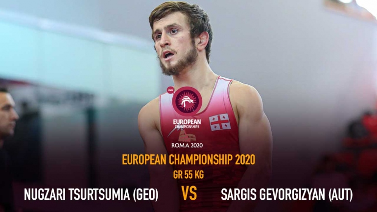 European Wrestling Championships 2020: Qualification GR 55 KG – Nugzari Tsurtsumia (GEO) vs Gevorgizyan (AUT)