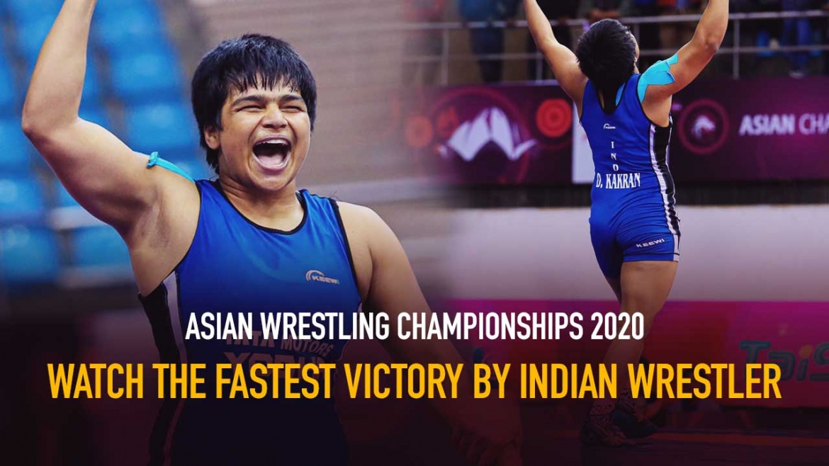 Watch the Fastest Victory by Indian Wrestler in Asian Wrestling Championships 2020