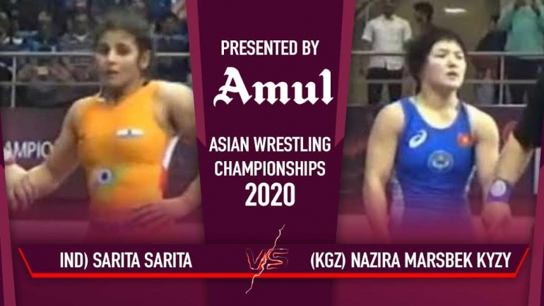 Asian Wrestling Championships 2020 Day 3: WW 59kg Round 3 Sarita (IND) vs Nazira MARSBEK KYZY (KGZ)