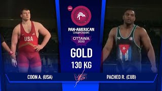 Pan American Championships - GR 130 kg- Gold Medal Match- Angel Ernesto Romero (CUB) vs COON (USA)