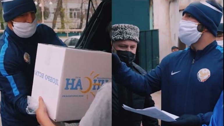 Champion Act :  Olympic Champ Abdulrashid Sadulaev delivers food at people’s doorsteps amid Coronavirus crisis