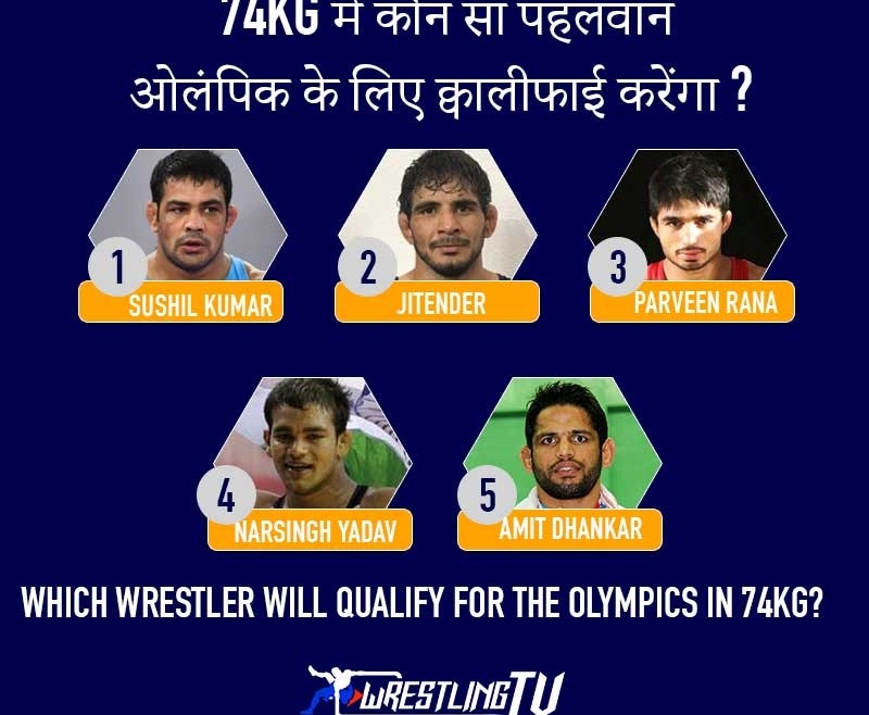 Which wrestler will qualify for the Olympics in 74kg?