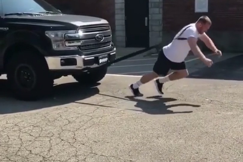 Olympic champ Kyle Snyder’s superhuman strength on display, pulls 2500kg pickup truck for training; Watch Video