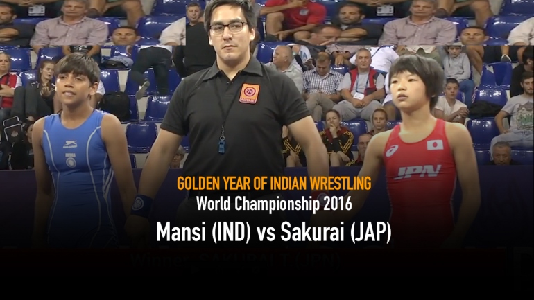 Golden Year of Indian Wrestling – World Championship 2016 – Mansi (IND) vs Sakurai (JAP)