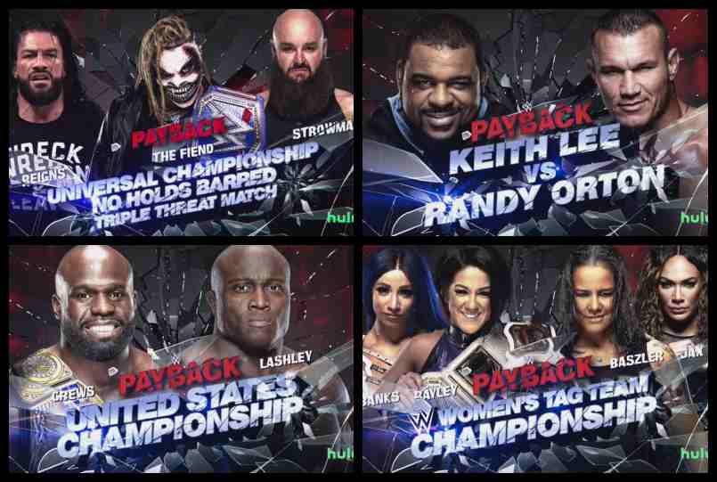 WWE Payback 2020 Potential Full Match Card For The PPV