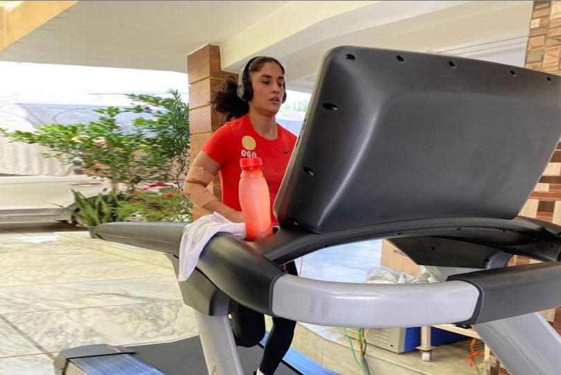 Road to recovery: Vinesh Phogat back in training mode after battling Covid-19