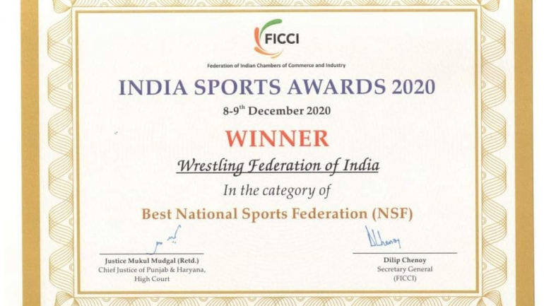 FICCI INDIA SPORTS AWARDS 2020: Wrestling Federation of India is the winner of ‘Best National Sports Federation’