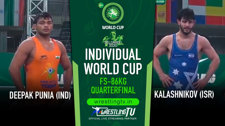 Individual World Cup I Quarterfinal I FS-86kg: DEEPAK PUNIA (IND) v. KALASHNIKOV (ISR)