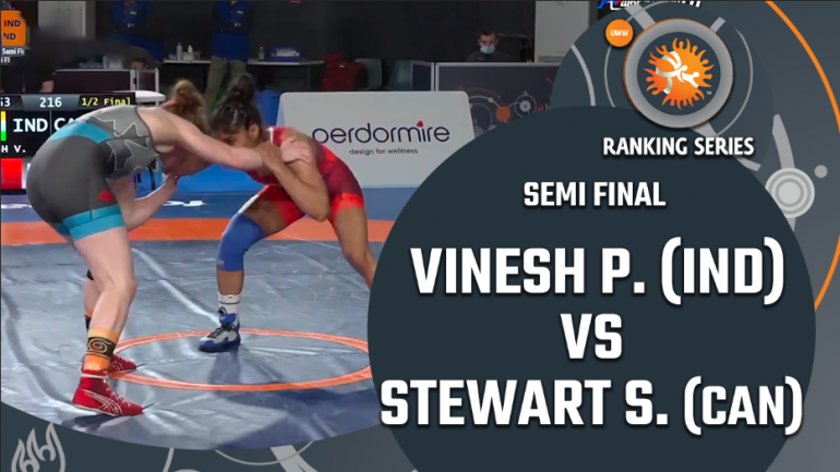 Rome Ranking Series 2021: WW 53 KG Semi-finals – Vinesh (IND) vs Samantha Leigh STEWART (CAN)