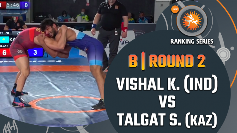 Rome Ranking Series 2021: FS 70 Kg Vishal K. (Ind) Vs Talgat S. (Kaz) B-round 2