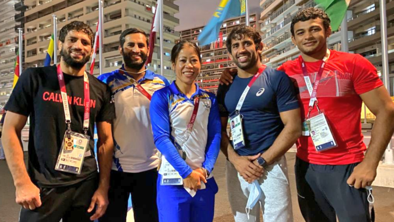 India at Tokyo Olympics: Bajrang Punia poses with Mary Kom in the Olympic village, calls her ‘inspirational’